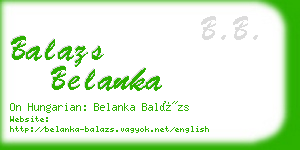 balazs belanka business card